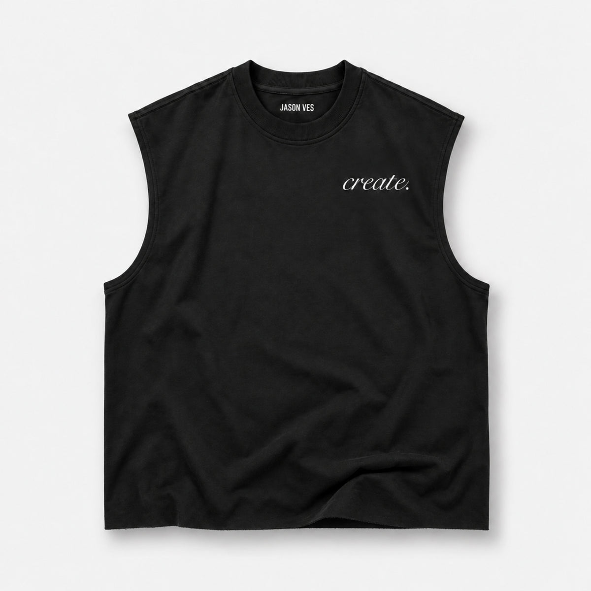 The 'Create' Boxy Tank – Midnight Black